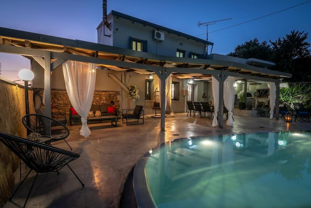 Alikianos Casa Del Miele, Private Pool, Bbq, Mountain View.ヴィラ エクステリア 写真